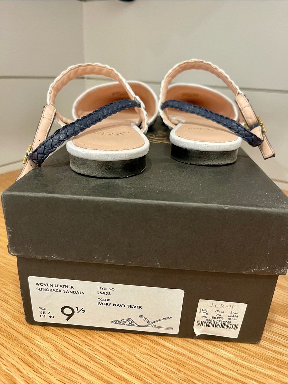 Gorgeous leather Jcrew sling back sandals 9.5 - Picture 6 of 6